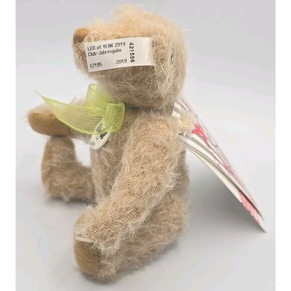 Steiff Club 2019 Teddy Bear Tan Mohair Plush Loyalty ID Button & COA Tag U315/3 - Picture 6 of 13